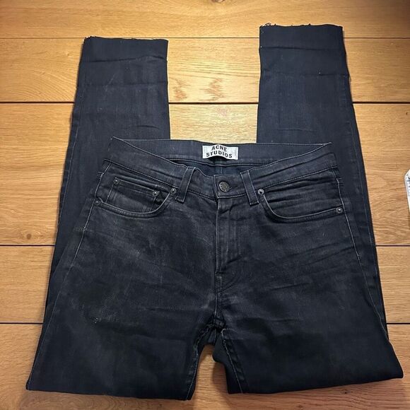 Acne studios ace cash black raw hem jeans 28 - Picture 2 of 10